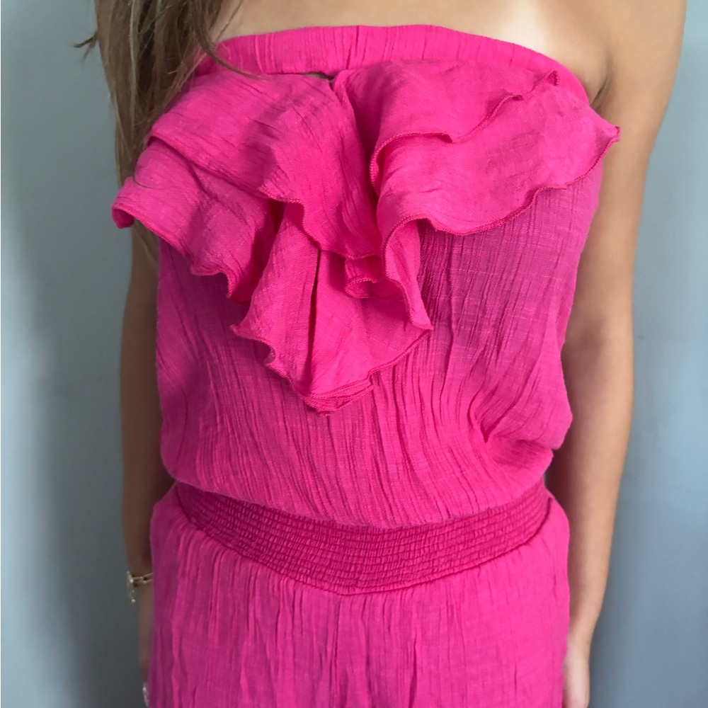 Arden B Fuchsia Strapless Dress